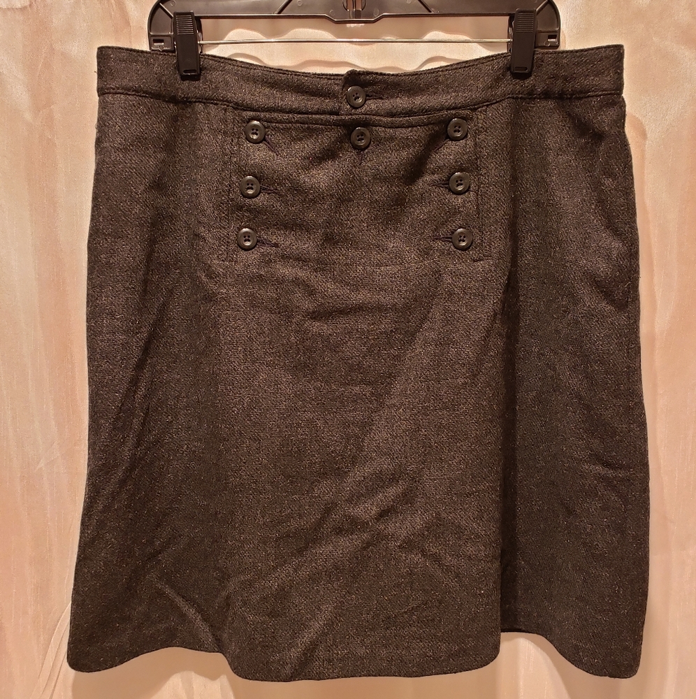 Charcoal Gray Wool Navy Pant Style Skirt